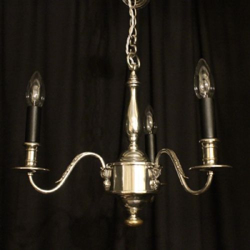 English Silver Triple Light Antique Chandelier