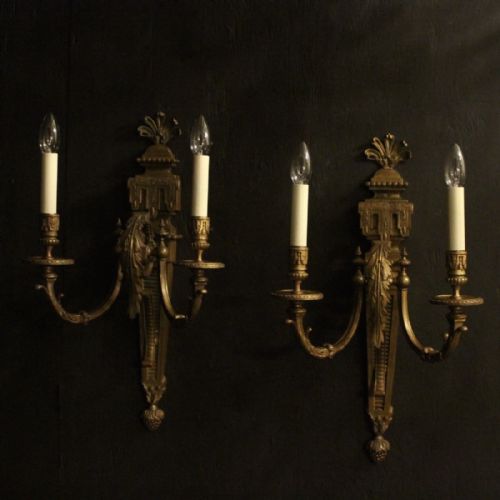 English 19th Century Gilded Wall Sconces