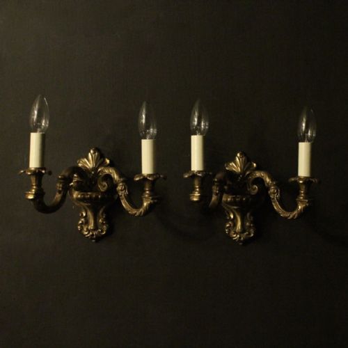 Italian Gilded Bronze Twin Arm Wall Lights