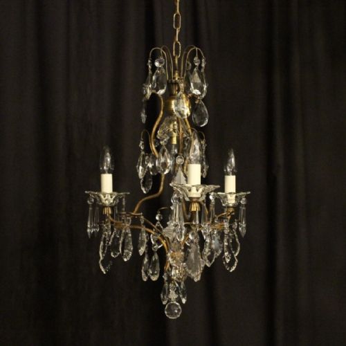 French Gilded 4 Light Antique Chandelier