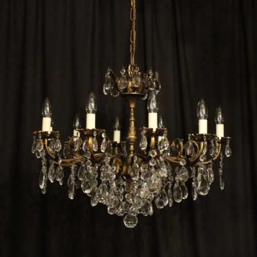 Italian Gilded 10 Light Antique Chandelier