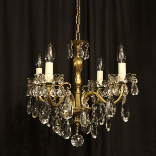 Italian Gilded 4 Light Antique Chandelier