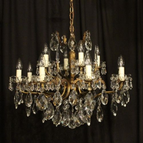 Italian Gilded 12 Light Antique Chandelier
