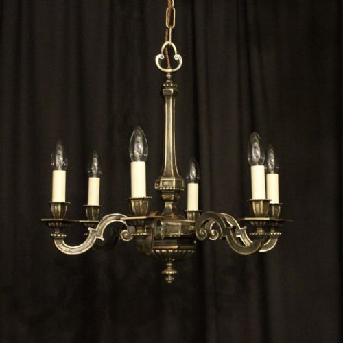 English Gothic 6 Light Antique Chandelier