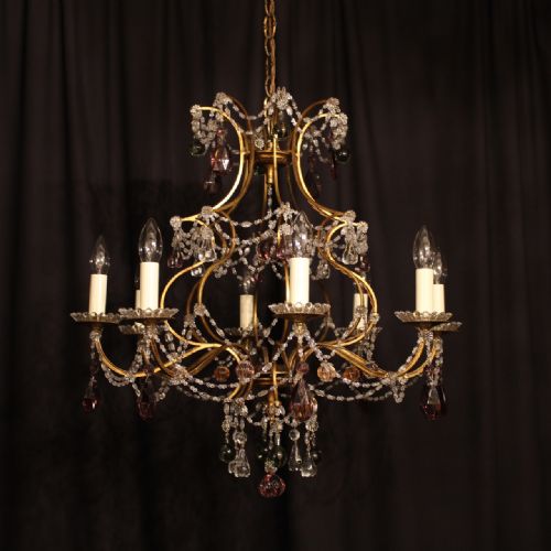 Florentine Gilded 8 Light Antique Chandelier