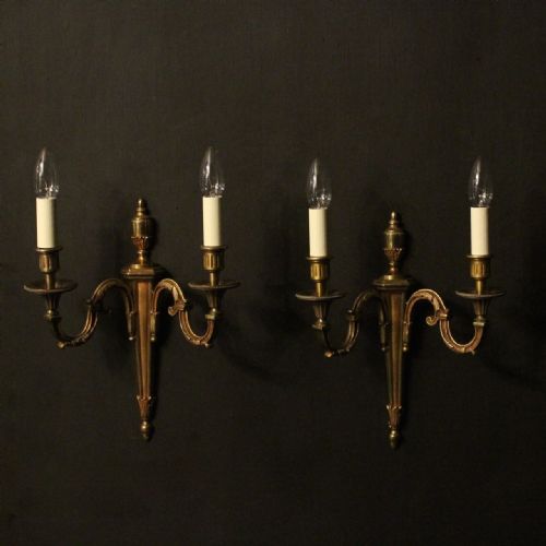 French Pair of Twin Arm Antique Wall Lights