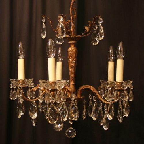 Italian Gilded 5 Light Antique Chandelier