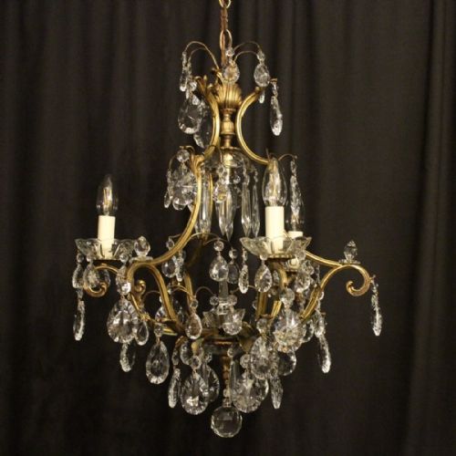 French Gilded 4 Light Antique Chandelier