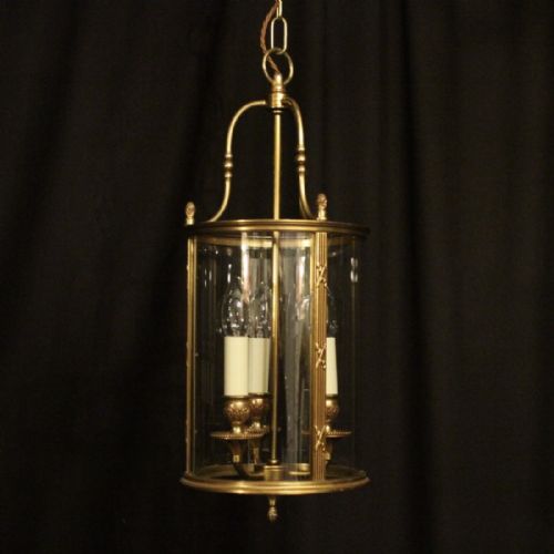 French Gilded Convex Antique Hall Lantern