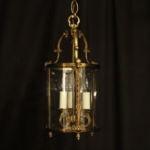French Triple Light Antique Hall Lantern