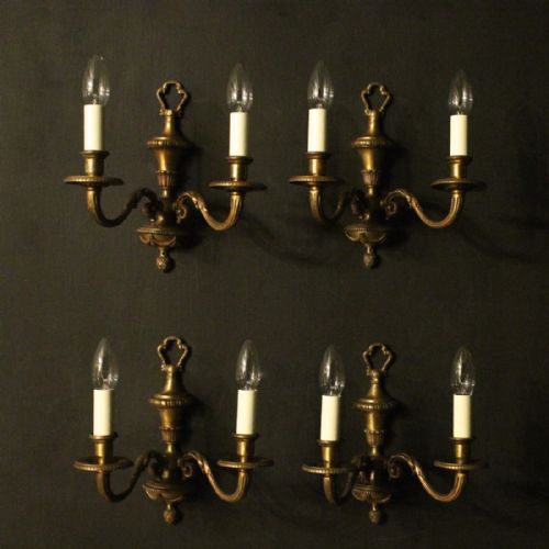 French Set of 4 Gilded Wall Lights
