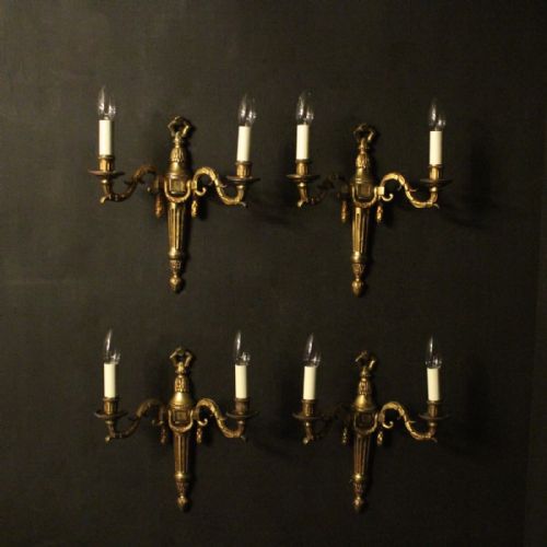 French Set of 4 Bronze Antique Wall Lights