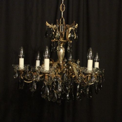 Italian Silver Gilded 6 Light Chandelier