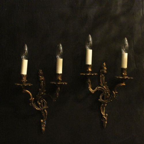 French Pair of Gilded Wall Lights
