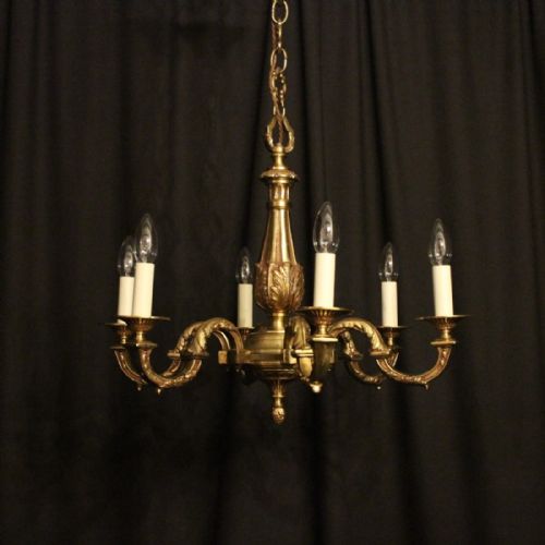 French Gilded Bronze 6 Light Chandelier