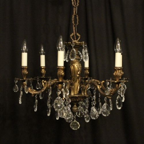 Italian Gilded 6 Light Antique Chandelier