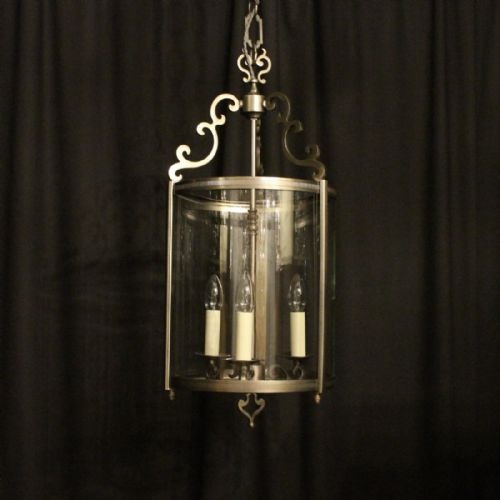 French Silver Triple Light Large Hall Lantern