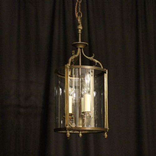 French Triple Light Antique Hall Lantern