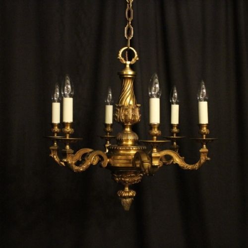 French Bronze 6 Light Antique Chandelier