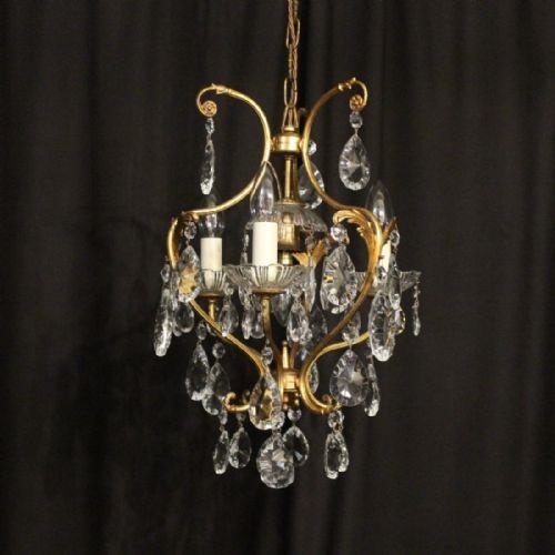Italian Gilded 4 Light Antique Chandelier