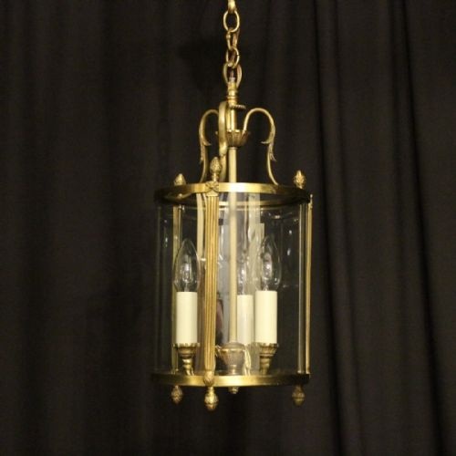 French Gilded Convex Antique Hall Lantern