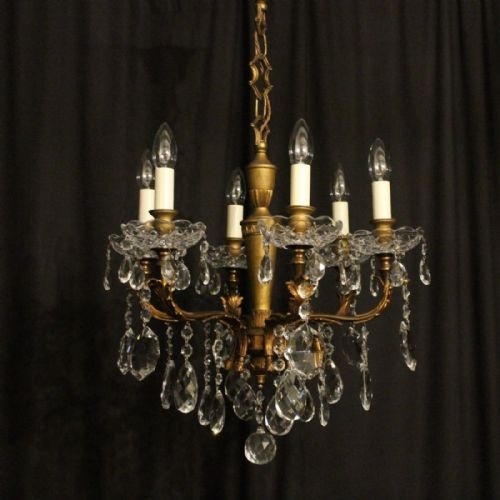 Italian Gilded 6 Light Antique Chandelier