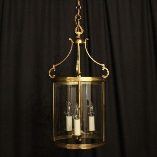 French Gilded Triple Light Antique Lantern