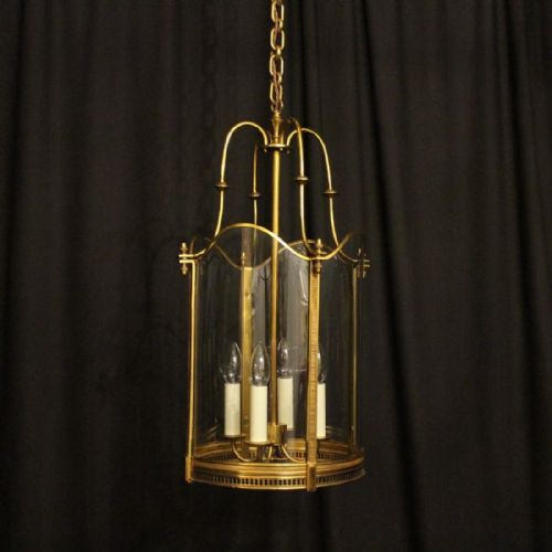 French Large Gilded Bronze Antique Lantern