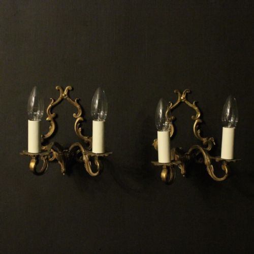 French Pair of Gilded Antique Wall Lights