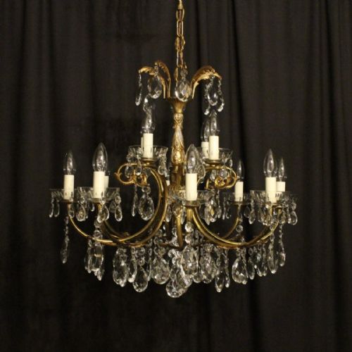 Italian Gilded 12 Light Antique Chandelier