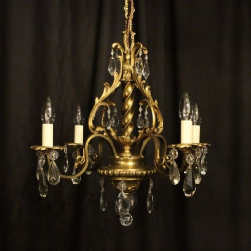 French Bronze 4 Light Antique Chandelier