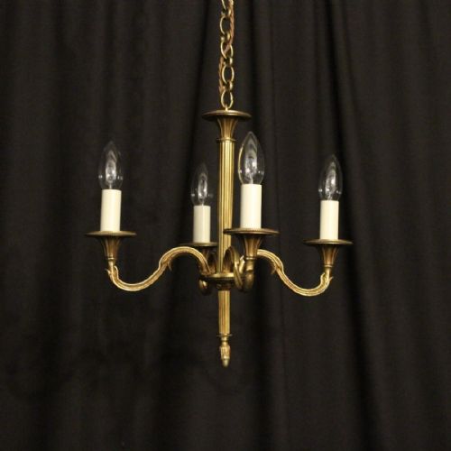 French Bronze 4 Light Antique Chandelier