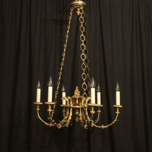 French Empire Gilded Eagle Bronze Antique Chandelier