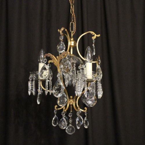 Italian Gilded 4 Light Antique Chandelier