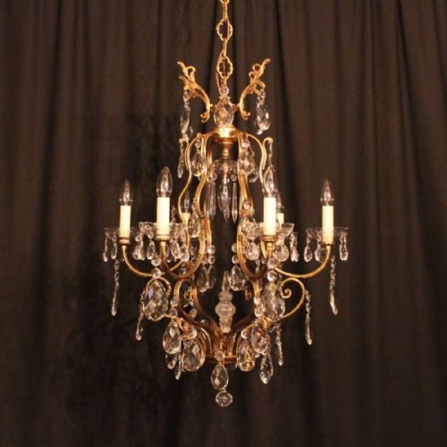 French Gilded 7 Light Antique Chandelier