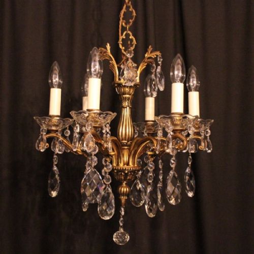 Italian Gilded 6 Light Antique Chandelier