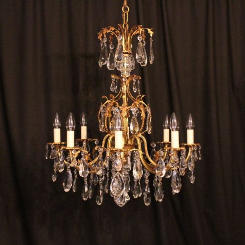 Italian Gilded 8 Light Antique Chandelier