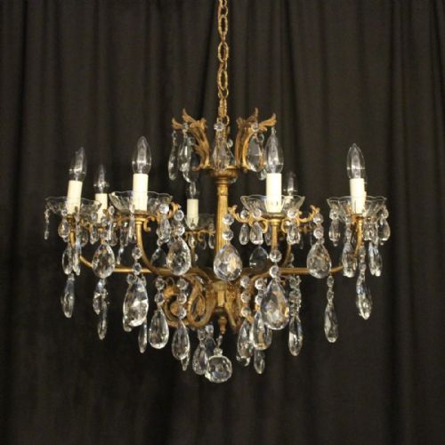 Italian Gilded 8 Light Antique Chandelier