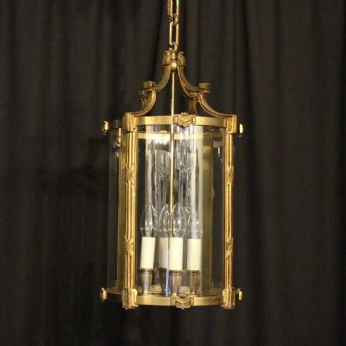 French Gilded Four Light Antique Hall Lantern
