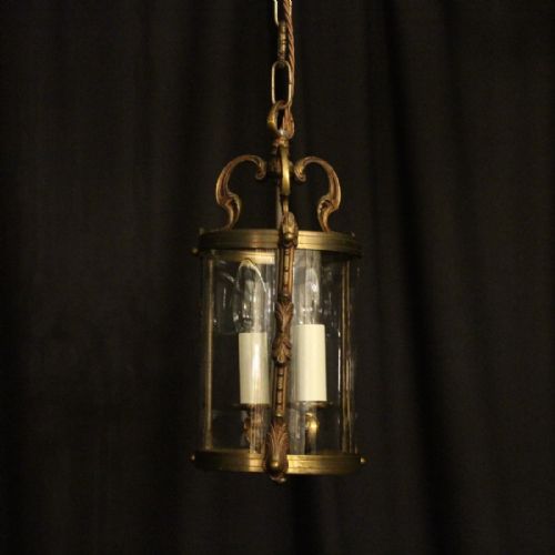 French Gilded Twin Light Antique Hall Lantern