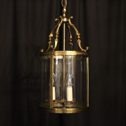 French Gilded Triple Light Antique Lantern