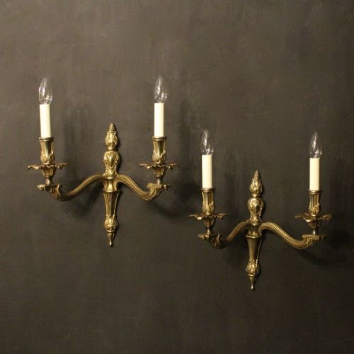 French Pair of Twin Arm Wall Lights