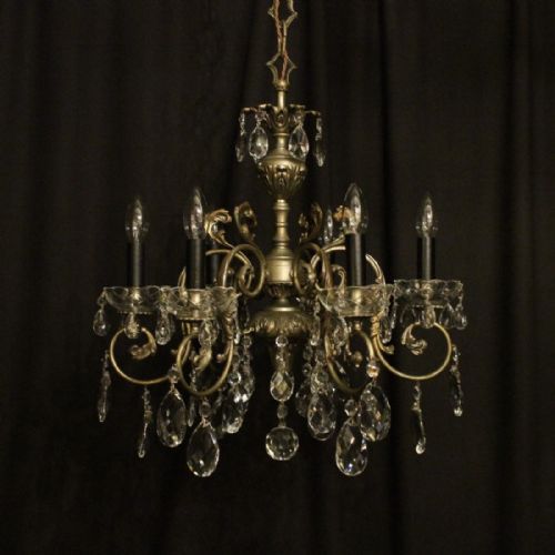 Italian Silver Gilded 6 Light Antique Chandelier