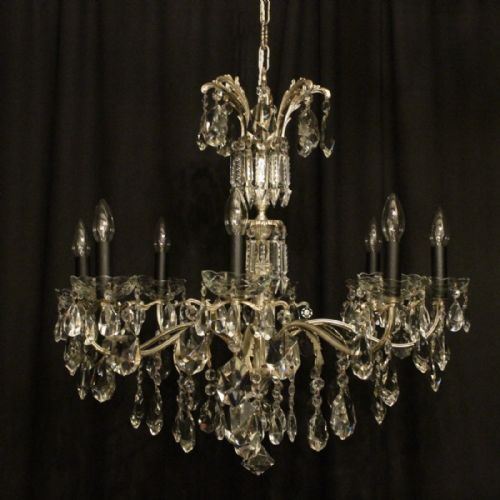 Italian Silver Gilded 8 Light Antique Chandelier
