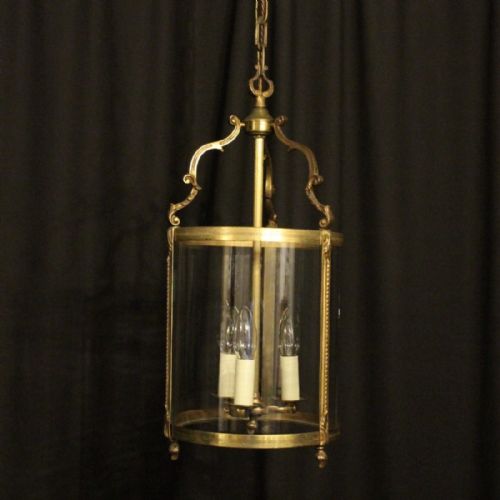 French Triple Light Convex Antique Lantern