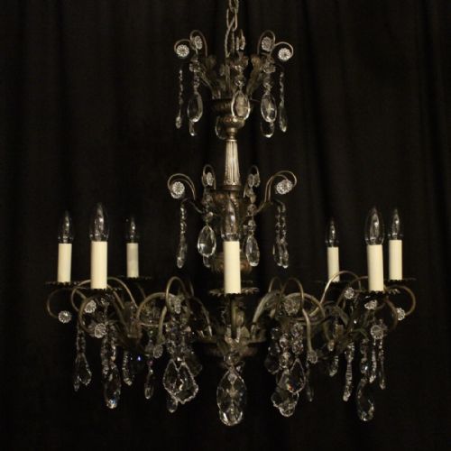 Italian Genoa Silver 8 Light Antique Chandelier