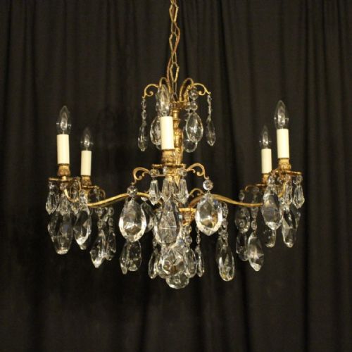 Italian Gilded 6 Light Antique Chandelier