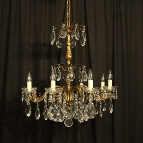 Italian Gilded 8 Light Antique Chandelier