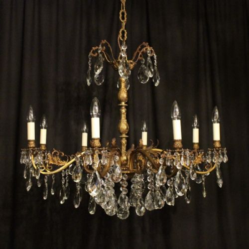 Italian Gilded 8 Light Antique Chandelier