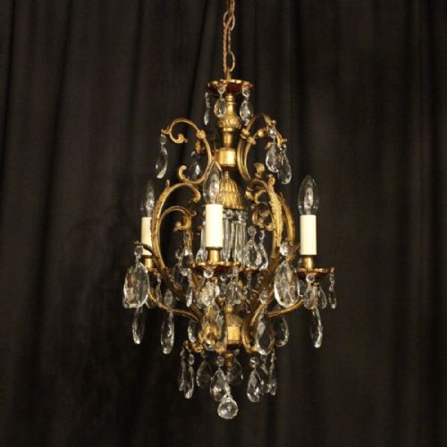 Italian Gilded 5 Light Antique Chandelier
